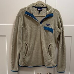 Patagonia Fleece with Blue Accents - Size Large